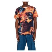 SKY High Farm Brinnande Värld Tee Print Multicolor, Herr