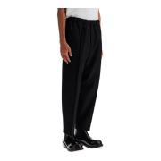 Jil Sander Tapered Wool Twill Byxor Black, Herr