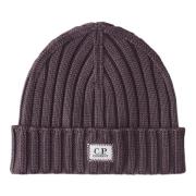 C.p. Company Logo Beanie i extrafin ull Purple, Herr