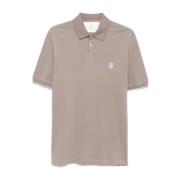 Brunello Cucinelli Räfflade muddar polokrage t-shirts och polos Brown,...