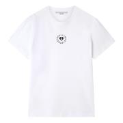 Stella McCartney Mini Heart T-Shirt i Pure White White, Dam