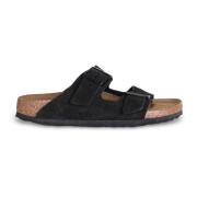 Birkenstock Svarta Mocka Sandaler Black, Herr