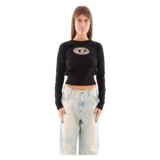 Diesel Oval Sweater i 9XX Black, Dam