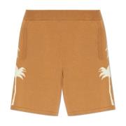 Palm Angels Shorts med palm mönster Brown, Herr