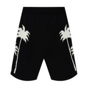 Palm Angels Palm Mönstrade Shorts Black, Herr