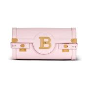 Balmain B-Buzz 23 läderclutch Pink, Dam