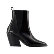 Anine Bing Svarta läderankelboots Black, Dam