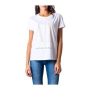 Armani Exchange Elegant Bomull T-shirt Kvinnokollektion White, Dam