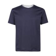 Eleventy Bomull Jersey Rundhals T-shirt Blue, Herr