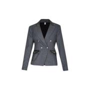 Liu Jo Denim Stripe Diplomatisk Blazer Gray, Dam