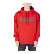 Hugo Boss Bomull Hoodie Tröja Red, Herr