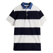 Tommy Hilfiger Randig Rugby Polo Tröja White, Herr