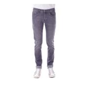 Dondup Skinny Logo Byxor med Knappstängning Gray, Herr