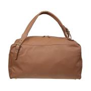 Eleventy Sammet Effekt Läder Duffle Ryggsäck Brown, Unisex