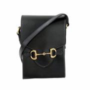 Gucci Vintage Pre-owned Laeder crossbodyvskor Black, Dam