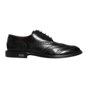 Dolce & Gabbana Svarta läder Wingtip formella skor Black, Herr