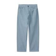 Carhartt Wip Herringbone Denim Byxor med Kontrastsömmar Blue, Herr