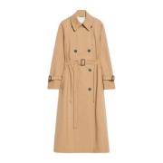 Max Mara Vattentät Ullblandning Midi Trench Coat Beige, Dam