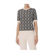 Elisabetta Franchi Chic Multifärgad Broderad T-shirt Black, Dam