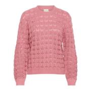 Kaffe Stickad Pullover i Mesa Rose Pink, Dam