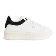 Gaëlle Paris Strass Häl Läder Sneakers White, Dam