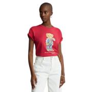 Polo Ralph Lauren Polo Bear Cowboy T-shirt Red, Dam