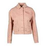 Max Mara Bomull Elastan Jacka Pink, Dam