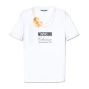 Moschino T-shirt med tryck White, Herr