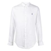 Polo Ralph Lauren Broderad Linneskjorta White, Herr