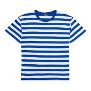 Polo Ralph Lauren Blå Randig Jersey Tee T-Shirt Blue, Dam