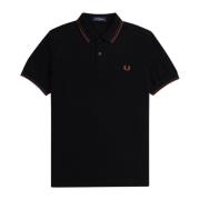 Fred Perry Polo med dubbelrandig Black, Herr