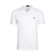 Fred Perry Enfärgad Pikétröja M6000 White, Herr