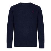 Polo Ralph Lauren Blå Crewneck Ull Silk Tröja Blue, Herr