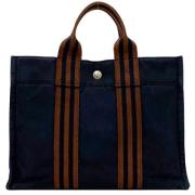 Hermès Vintage Pre-owned Canvas handvskor Blue, Unisex