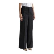 Peserico Stretch ull palazzo byxor Black, Dam