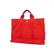 Hermès Vintage Pre-owned Canvas handvskor Red, Dam