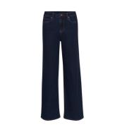 Kaffe Högmidjade Jeans Mörkblå Blue, Dam