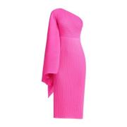 Solace London Fuchsia Ribbstickad One-Shoulder Klänning Pink, Dam