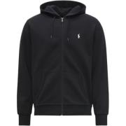 Polo Ralph Lauren Svart dubbelstickad fullzip-hoodie Black, Herr