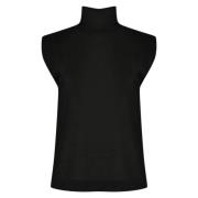 Liviana Conti Lurex Jersey High Neck Top Black, Dam