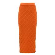 Liviana Conti Diamant Jacquard Ullkjol Orange, Dam