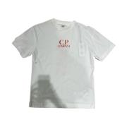 C.p. Company Lätt bomullsjersey T-shirt med tryckt logotyp White, Herr