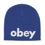 Obey Blå Surf Beanie Mössa Stretchtyg Blue, Herr