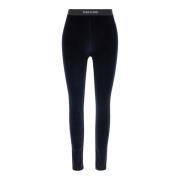 Tom Ford Lysande Velour Signature Leggings Blue, Dam