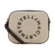 Stella McCartney Kanvas Crossbody Väska i Cappuccino Beige, Dam