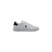 Polo Ralph Lauren Vita/Blå Läder Herr Sneakers White, Herr