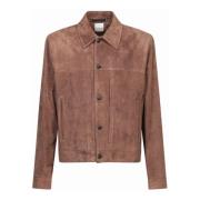 PS By Paul Smith Lyxig Brun Läderjacka Aw24 Brown, Herr