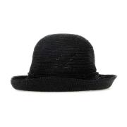 Helen Kaminski Svart Raffia Provence Hatt Black, Dam