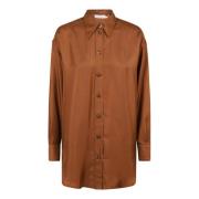 Zimmermann Bruna Skjortor för Kvinnor Aw24 Brown, Dam