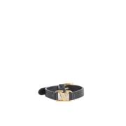 Valentino Garavani Svart VLogo Kalvskinn Armband Black, Herr